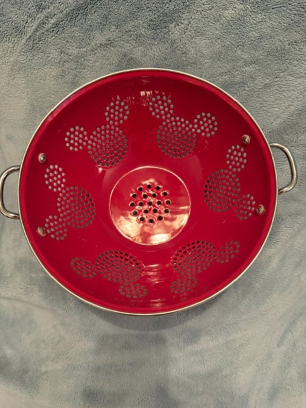Disney Parks MouseWares Mickey Mouse Icon Red Metal Colander Strainer - New